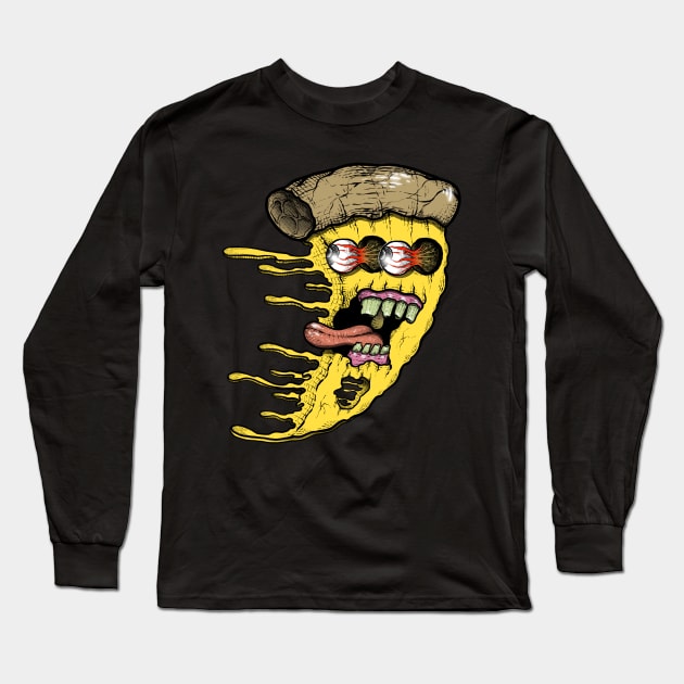 pizza slice flight Long Sleeve T-Shirt by Mister Cacho